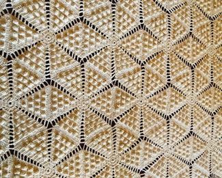 Vintage hand crochet bedspread - star pattern 
There are several