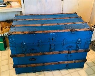 Antique painted trunk