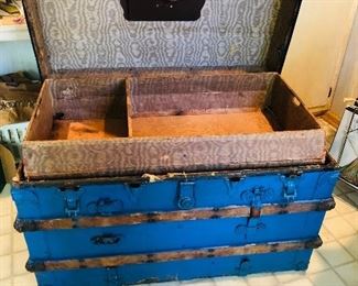 Antique painted trunk