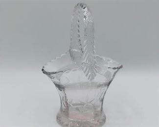 Crystal basket with rope handle
