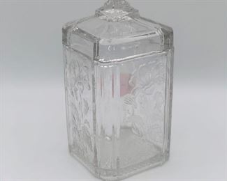 Pressed glass decanter