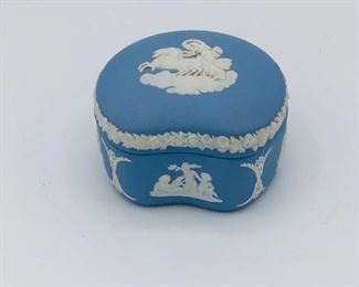 . Wedgwood Blue Jasper Bean Shaped box