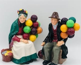 The Balloon woman and man figurines/Royal Doulton