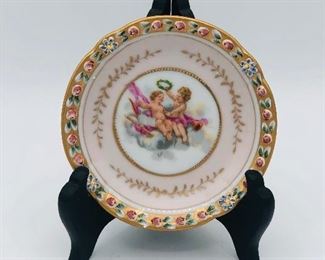 Cherub plate hand painted 6157