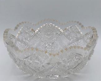 Very fine cut glass compote Ho stars alternating with pointed Harvard panels