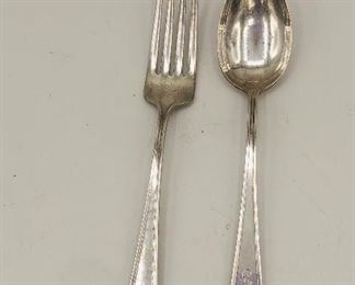 Sterling fork and spoon monogrammed 
