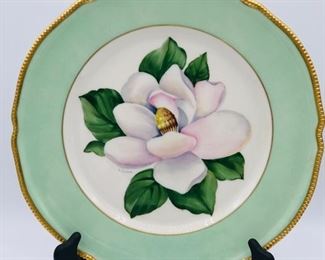 Castleton vintage China signed floral mint dinner plate.  Set of 10