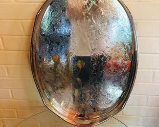22 inch English silver plated gallery tray 
Sheffield England 