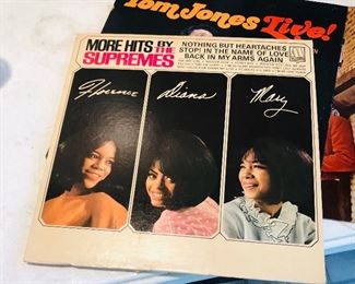 Lots of albums, 45’s and Victrola records 