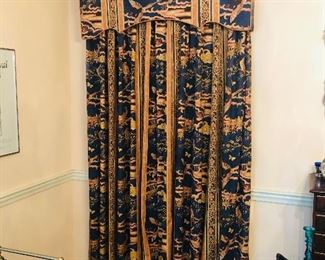 2 sets of curtains and cornice as pictured and an additional matching one for the large bay window