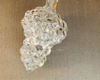 Glass Bottle Made in France Cluster of Grapes Figural Clear Wine Cologne