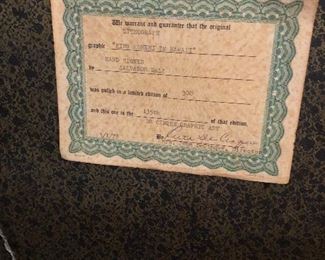 Certificate of authenticity 