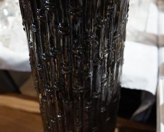 Glass Black Textured Vase