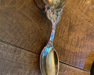 Spoon with measure on end - silver plate - Godinger