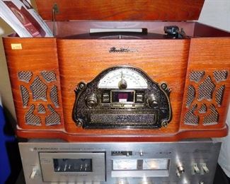 Kenwood cassette player and Electrohome retro cd/phono/radio player