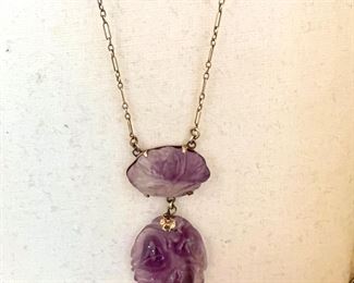 14k Gold Lavender Jade Necklace