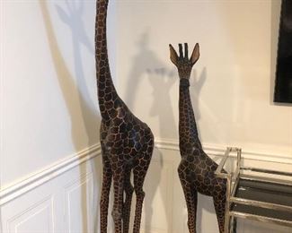 Solid wood giraffes 
