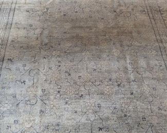 Vintage, hand-woven Turkish Oushak rug, 100% wool face, measures 11' 6" x 8' 5".