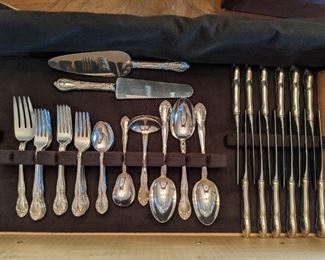 57-piece set of Gorham silverplated flatware.