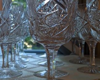 Close-up of the Libbey "Vendian" pattern stemware.