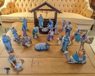 Here it is!                                                                                                Just in time for the slide into the holidays - a 22-piece set of hand-painted porcelain Nativity set, by Lenox - rare a hen's teeth!