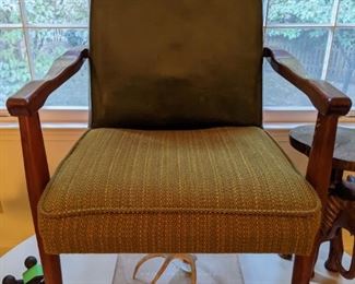 Close-up of one of the MCM armchairs.