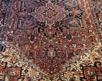 Gorgeous vintage hand-woven Persian Heriz rug, measures 11' 7" x 7' 11"