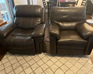 Leather power reclining rocker & chair