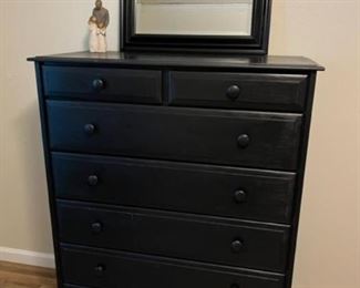 Black wood chest of drawers