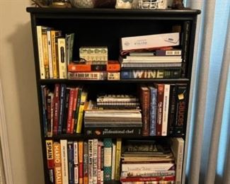 Black wood book shelf
