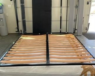 $75 - OFS Brands King Bed w Leather Headboard and frame includes Mattress BC60-11246                                                 OFS Brands King Bed with Leather Headboard includes Mattress. Black buttery leather adds a softness and comfortable feel to contrast with it's minimal design. Low profile platform for a clean aesthetic.

Pre owned piece with signs of wear commensurate of age and use. Includes headboard, side rails, mattress, slats. Please refer to photos for a more detailed look at condition. We make every attempt to list and photograph any defects or signs of wear that are significant to this sale.

Width : 85 in
Height : 32 in

Local pickup Germantown, MD.  Contact us for shipper suggestions.