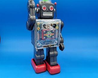 70s Vintage Tin Robot Toy S.H. Made In Japan