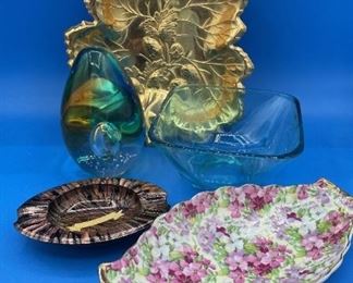 MCM Glass - Murano, Capri - Handblown - Plus 24k Gold Plated Tray