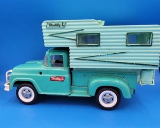 Buddy L Vintage Seafoam Green Truck W/ Camper