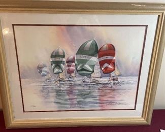 Listed Artist Richard Williams Lithograph - Regatta - One of the Top 3 Watercolor Artists in US