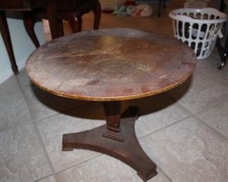 small lamp table needing refinishing