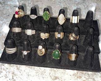 Selection of 14K gold & gemstone rings