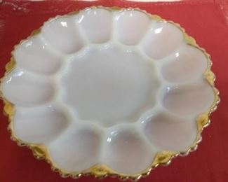 Milk Glass Egg Dish
