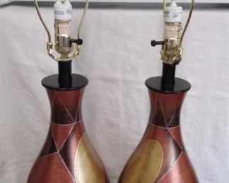 Pair Geometric Table Lamps
