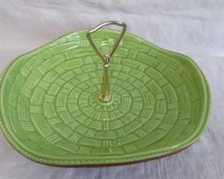 Green Weave Pottery Dish
