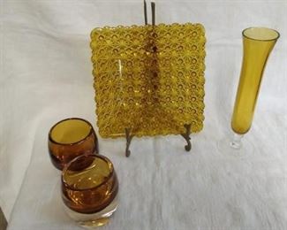 Amber Glassware- 4 Pieces
