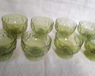 8 Crinkle Glass Sherbet Cups
