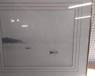 Sailboats in Harbor Print
