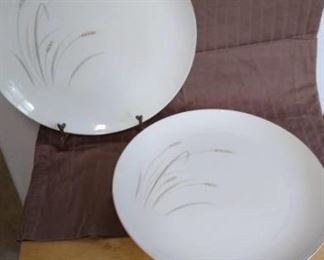 Two Golden Wheat Serving Platters

