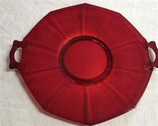 Ruby Red Depression Plate
