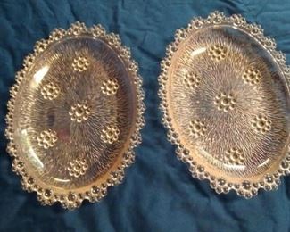 Pair of Pink Translucent Pink Dishes
