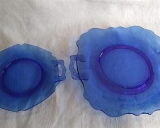 Cobalt Blue Depression Glass Plates

