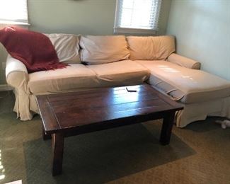 Pottery Barn Sectional $100 (Excellent Condition, Covered w/ Blanket to Keep Clean)