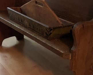 It's rare to find a short pew that's actually comfortable. This antique  pew is perfect for small entryways or front porches.