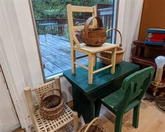 Such a fun collection of children's furniture and antique doll furniture.